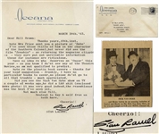 Stan Laurel Letter Signed -- ...Did you see the Dick Van Dyke show on TV a couple of weeks ago, he did a L&H skit (enclosed news photo) it was very good indeed...